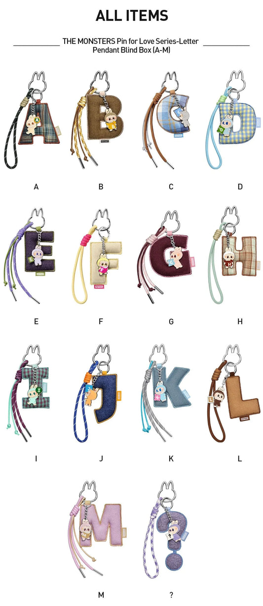 THE MONSTERS Pin for Love Series- Letter Pendant Choose Your Letter