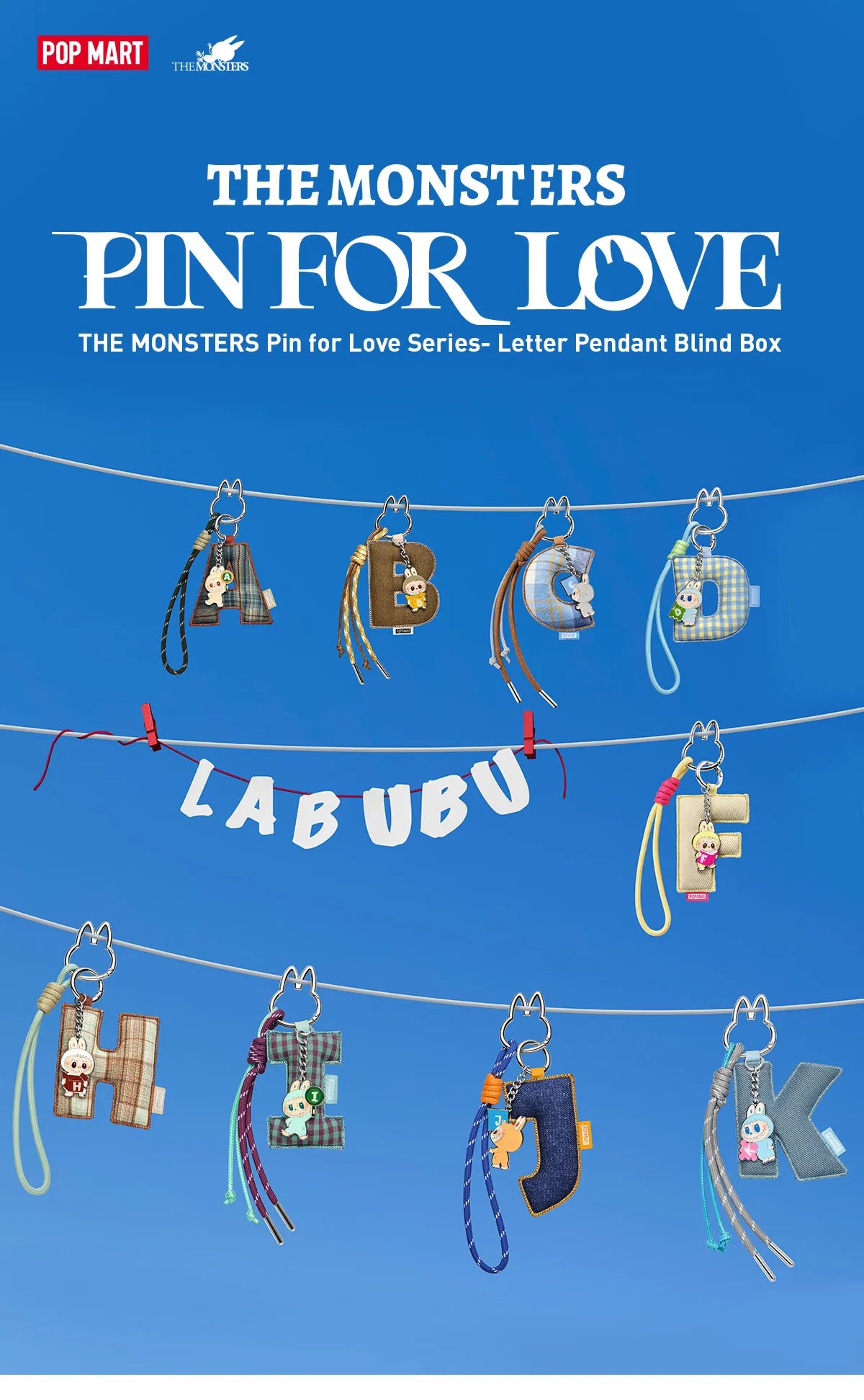 THE MONSTERS Pin for Love Series- Letter Pendant Choose Your Letter