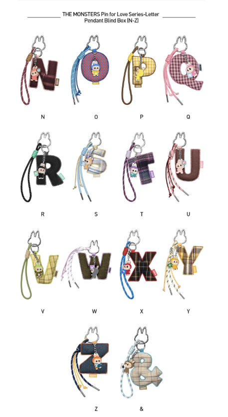 THE MONSTERS Pin for Love Series- Letter Pendant Choose Your Letter